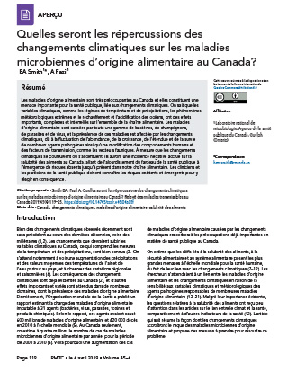 Quelles seront les répercussions des changements climatiques sur les maladies microbiennes d’origine alimentaire au Canada?