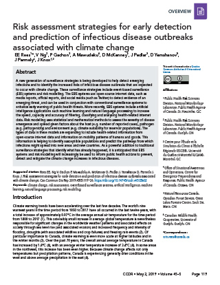 Risk assessment strategies for early detection and prediction of infectious disease outbreaks associated with climate change