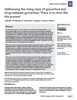 Preventing the spread of extensively drug-resistant gonorrhea