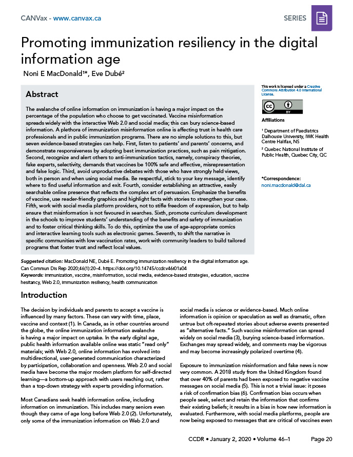 Promoting immunization resiliency in the digital information age