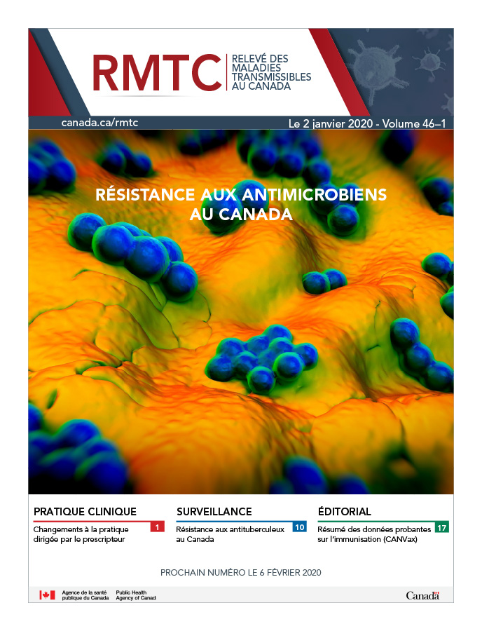 RMTC : Volume 46–1, le 2 janvier 2020 : Résistance aux antimicrobiens (RAM)