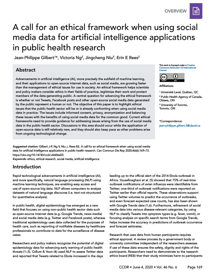 A call for an ethical framework when using social media data for artificial intelligence applications in public health research