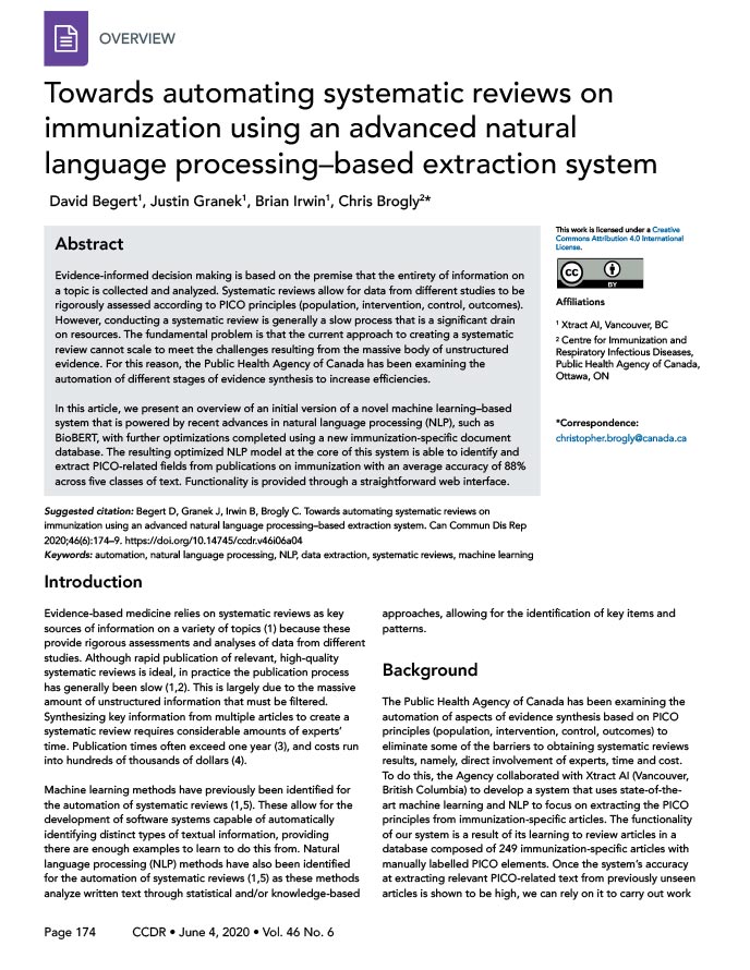Towards automating systematic reviews on immunization using an advanced natural language processing–based extraction system