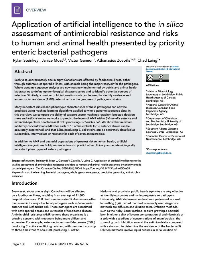 Application of artificial intelligence to the <em>in silico</em> assessment of antimicrobial resistance and risks to human and animal health presented by priority enteric bacterial pathogens