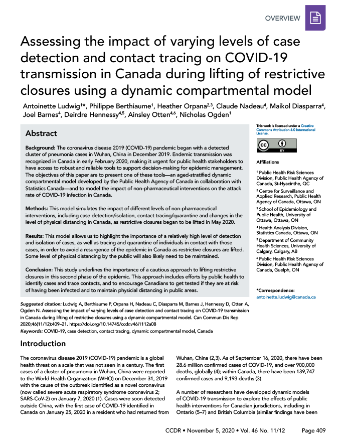 Assessing the impact of varying levels of case detection and contact tracing on COVID-19 transmission in Canada during lifting of restrictive closures using a dynamic compartmental model