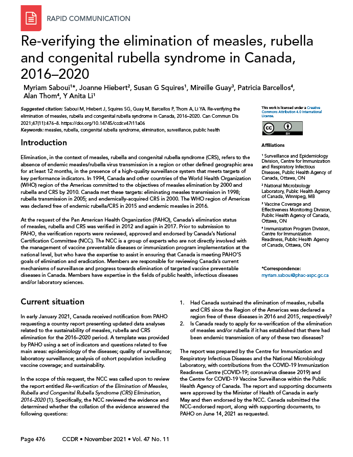 Volume 47 No. 11, November 2021: Multisystem Inflammatory Syndrome in Children