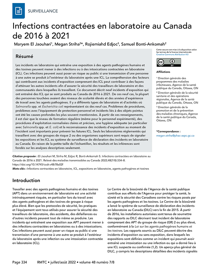 Volume 48-7/8, juillet/août 2022 :  Infections associées aux soins de santé & résistance aux antimicrobiens
