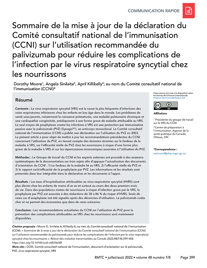 Volume 48-7/8, juillet/août 2022 : Infections associées aux soins de santé & résistance aux antimicrobiens