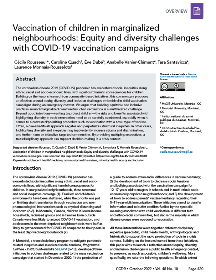 Volume 48-10, October 2022: Equity, Diversity and Inclusion in Public Health