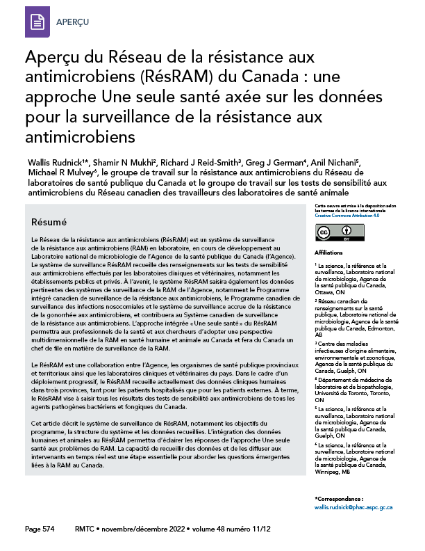 Volume 48-11/12, novembre/décembre 2022 : Utilisation et intendance des antimicrobiens