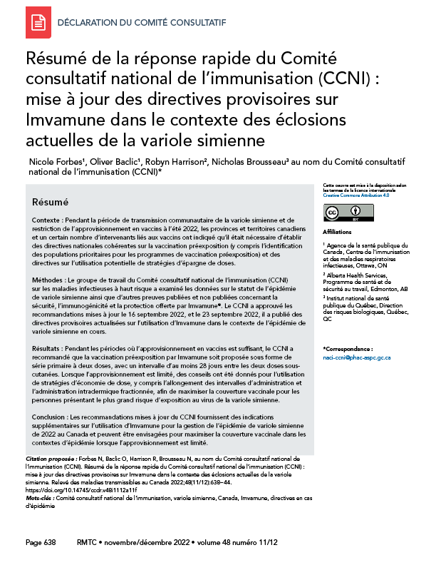 Volume 48-11/12, novembre/décembre 2022 : Utilisation et intendance des antimicrobiens