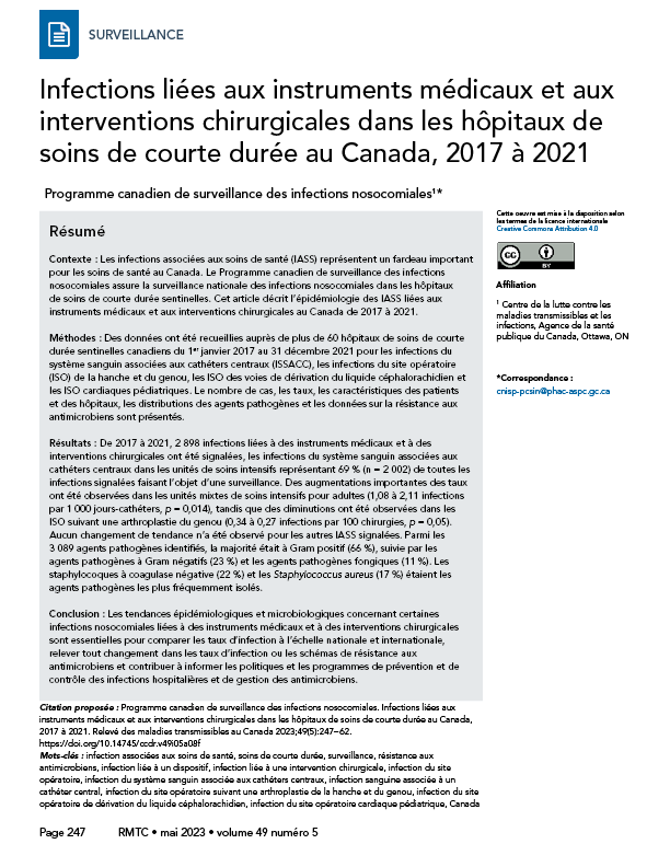 Volume 49-5, mai 2023 : Les technologies innovatrices en santé publique