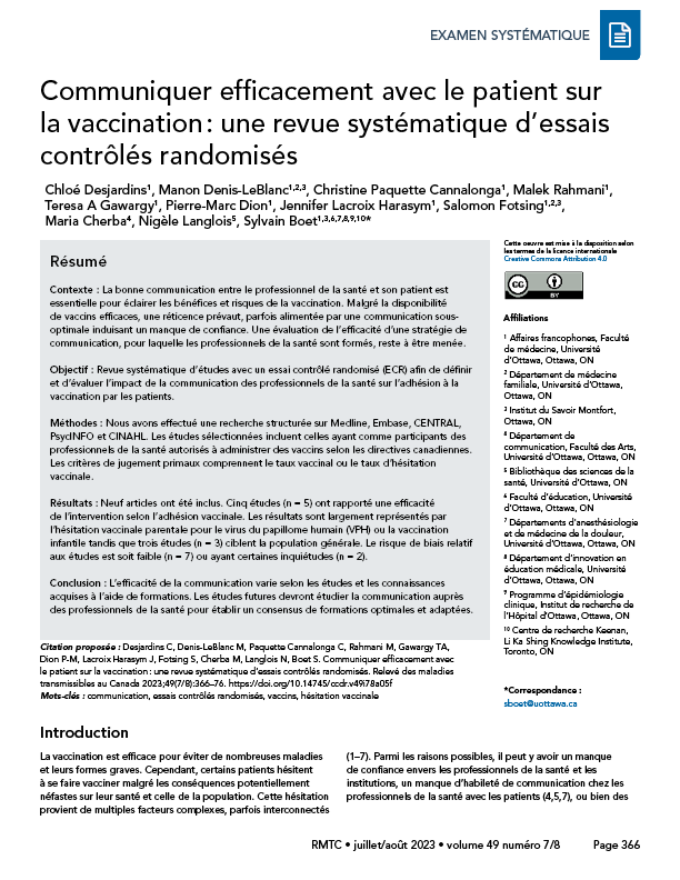Volume 49-7/8, juillet/août 2023 : Les maladies entériques : un problème de santé important au Canada