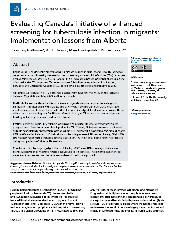 CCDR: Volume 51-10/11/12 (2), October/November/Deember 2025: cover image