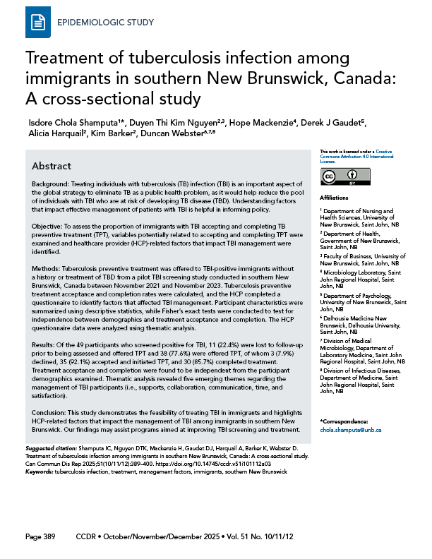 CCDR: Volume 51-10/11/12 (3), October/November/December 2025: cover image