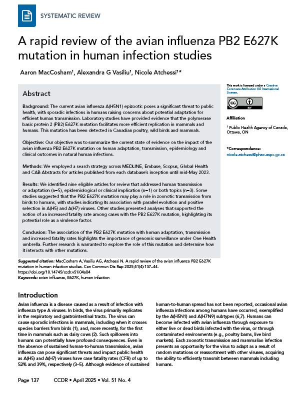 CCDR: Volume 51-4 (4), April 2025: cover image