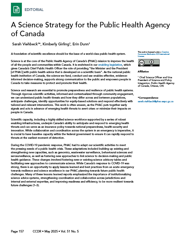 CCDR: Volume 51-5 (1), May 2025: cover image