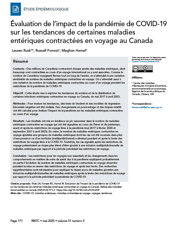 RMTC : Volume 51-5 (2), avril 2025 : image de couverture
