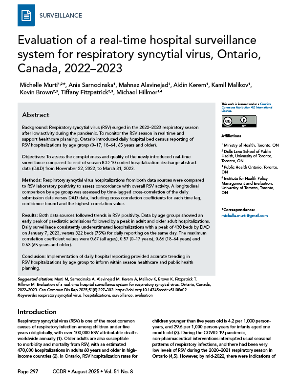 CCDR: Volume 51-8 (2), August 2025: cover image
