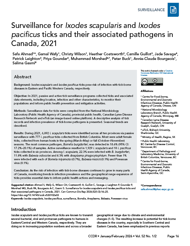 CCDR: Volume 52-1/2 (3), January/February: cover image