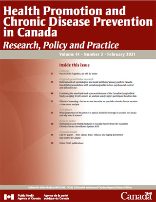 Health Promotion and Chronic Disease Prevention in Canada, Vol 41, No 2, February 2021