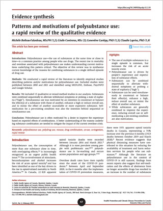 Evidence synthesis – Patterns and motivations of polysubstance use: a rapid review of the qualitative evidence