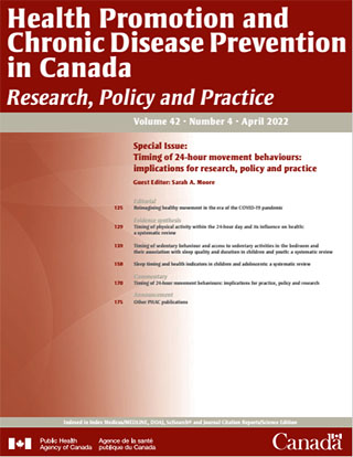 Health Promotion and Chronic Disease Prevention in Canada, Vol 42, No 4, 2022
