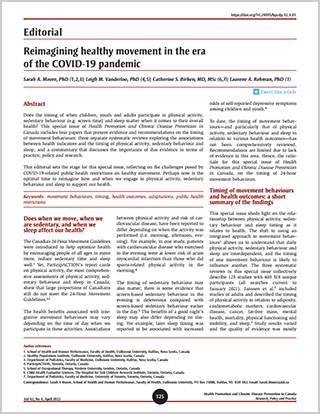 Editorial – Reimagining healthy movement in the era of the COVID-19 pandemic