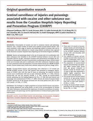 Original quantitative research – Sentinel surveillance of injuries and poisonings associated with cocaine and other substance use: results from the Canadian Hospitals Injury Reporting and Prevention Program (CHIRPP)