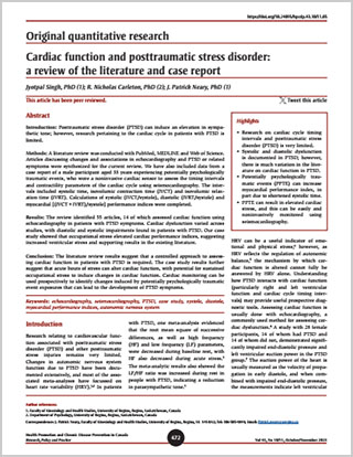 Original quantitative research – Cardiac function and posttraumatic stress disorder: a review of the literature and case report