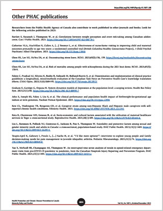 Other PHAC publications