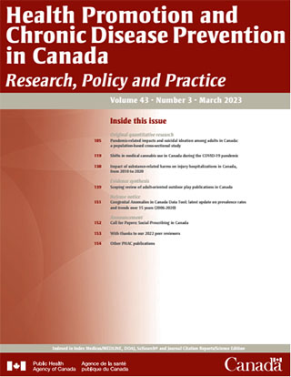 Health Promotion and Chronic Disease Prevention in Canada, Vol 43, No 3, 2023