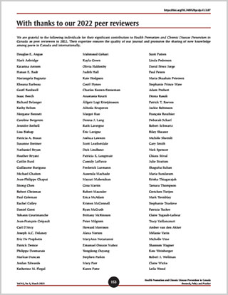 With thanks to our 2022 peer reviewers