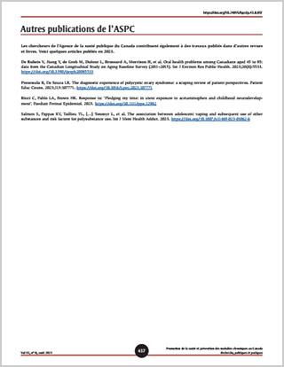 Autres publications de l’ASPC