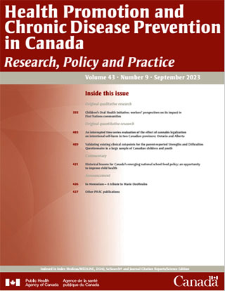 Health Promotion and Chronic Disease Prevention in Canada, Vol 43, No 9, 2023