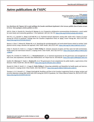 Autres publications de l'ASPC