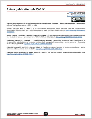 Autres publications de l’ASPC