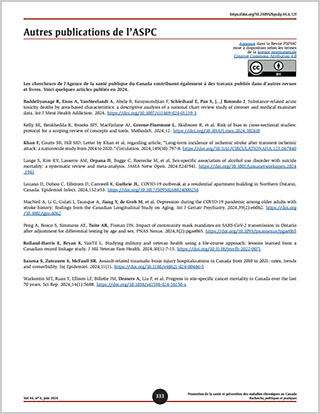 Autres publications de l’ASPC