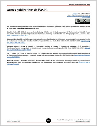 Autres publications de l’ASPC
