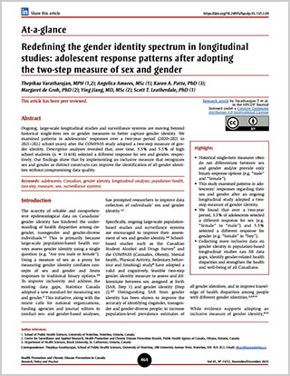 At-a-glance – Redefining the gender identity spectrum in longitudinal studies: adolescent response patterns after adopting the two-step measure of sex and gender
