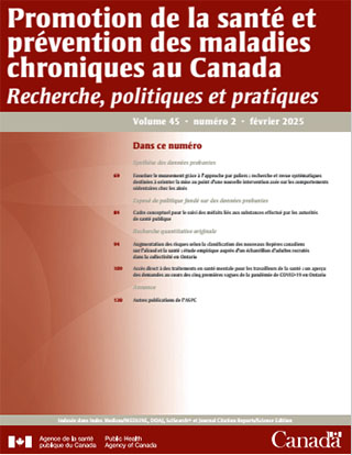 Promotion de la santé et prévention des maladies chroniques au Canada, volume 45, no 2, 2025