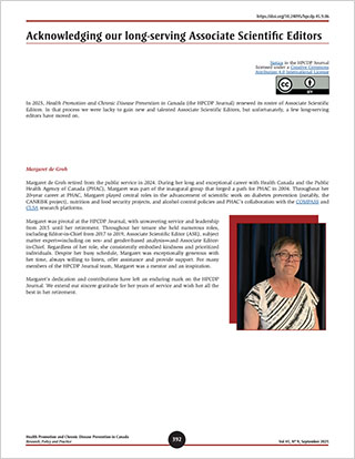 Acknowledging our long-serving Associate Scientific Editors