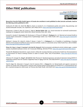 Other PHAC publications