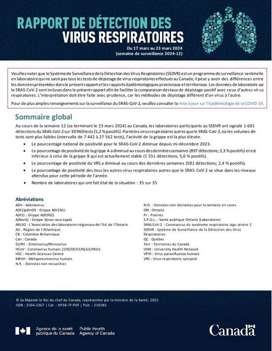 Rapport de virus des voies respiratoires