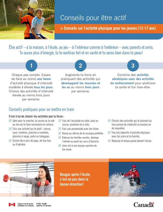 Conseils Sur L Activité Physique Pour Les Jeunes 12 17 Ans Canada Ca
