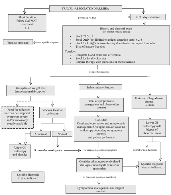 Figure 1. Approach to themanagement of persistent travel-associated diarrhea