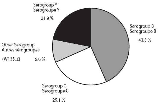 Figure 6. Distribution des cas de MI selon de sérogroupe, 2003 (n = 187*)