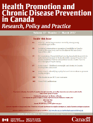 Vol 37, No 3, March 2017 - Health Promotion and Chronic Disease Prevention in Canada: Research, Policy and Practice