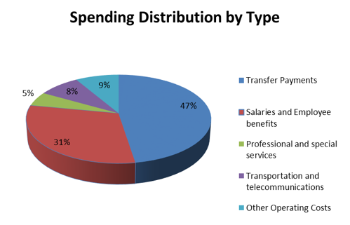 Spending distribution by type 2017-2018