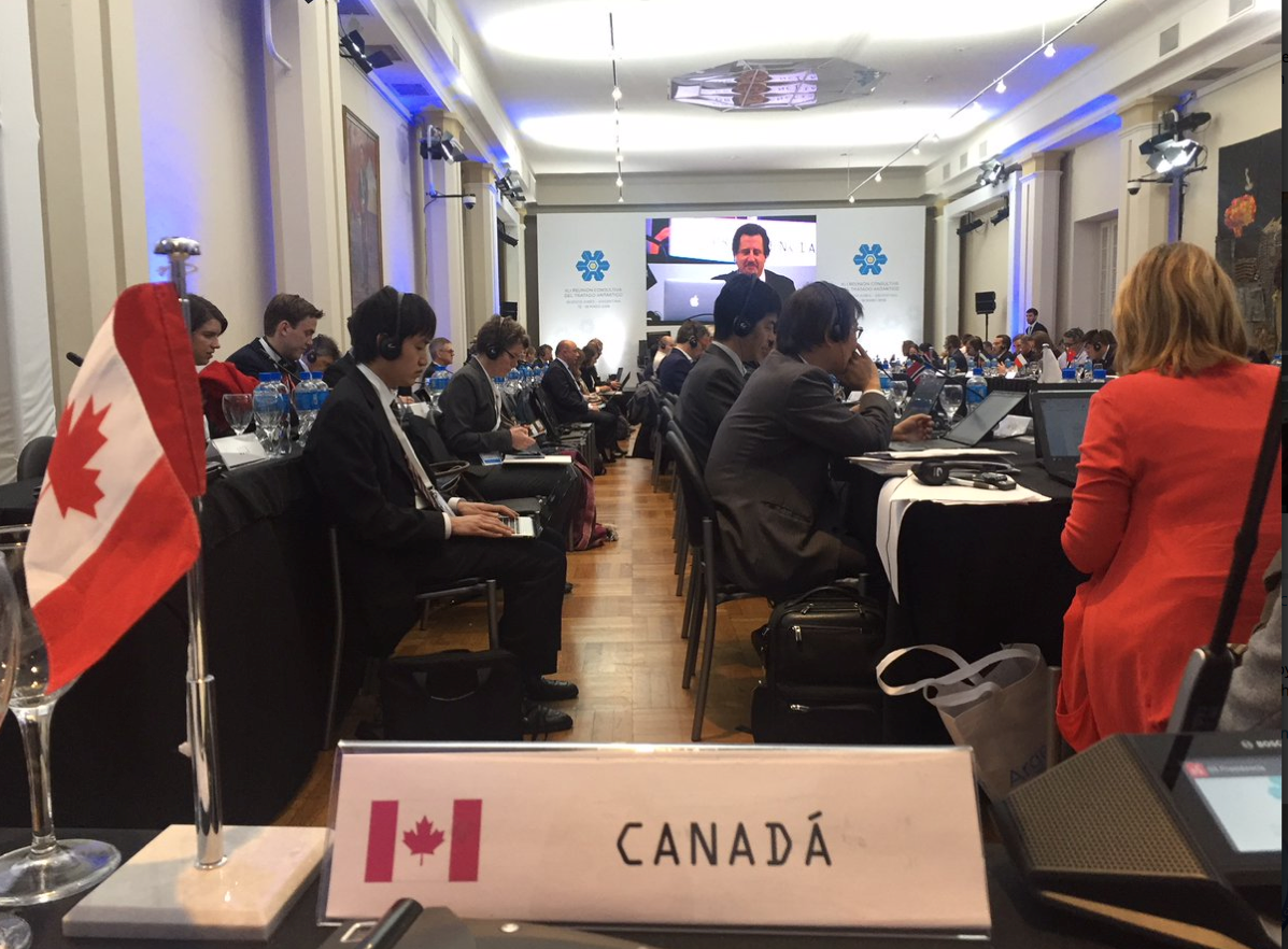 Point de vue du bureau canadien à l’occasion de la réunion consultative sur le Traité sur l’Antarctique à Buenos Aires. (POLAIRE)